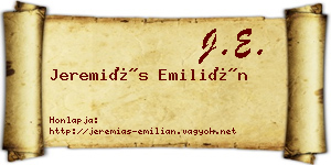 Jeremiás Emilián névjegykártya